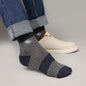 Grey–Navy Diamond Pattern Crew Socks