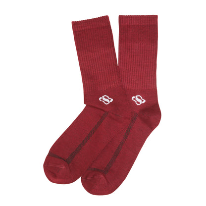 Mars Performance Crew Socks (Maroon)