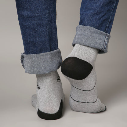 Grey Crew Socks – Black Toe & Heel
