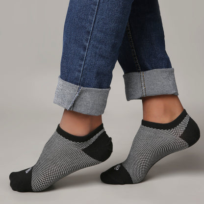 Checker Ankle Runner Socks (Black/White)