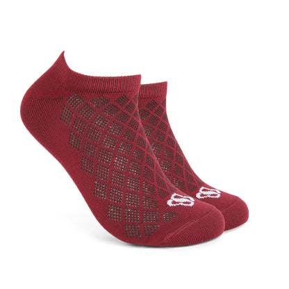 Ruby Diamond Low-Show Socks (Maroon)